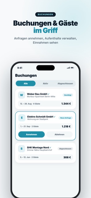 Buchungsbildschirm